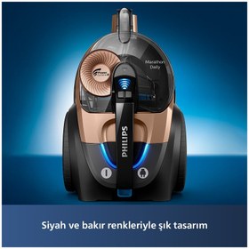 Resim Philips Series 900 W TURBO FIRÇALI Marathon Daily XB7151 900 W Toz Torbasız Süpürge 75 DB 
