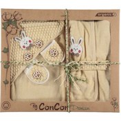 Resim Mdm Organik Tavşan Bebek Bornoz Seti Yeni Doğan Krem 