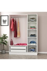 Resim Minar Kale 135cm Giyinme Dolabı 190 Lık - Beyaz 