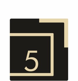 Resim Aker Hediyelik Daire Kapı Numarası Kare Siyah - Gold Aynalı Pleksi No:5 