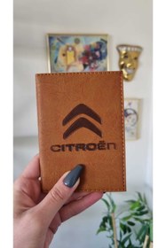 Resim EFE DERİ Citroen Deri Dikişli Ruhsat Kılıfı Kabı Oto Araç Ruhsatlık Ruhsat Koruyucu 