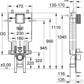 Resim Grohe Uniset Gömme Rezervuar Pnömatik 13 cm - 38642001 