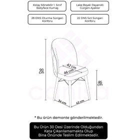 Resim Canisa Bika Serisi 4 Adet Cappucino Mutfak Sandalyesi Siyah Gürgen Ayaklı 1. Sınıf Babyface Kumaş Sandalye Cappucino Ayaklar Siyah 