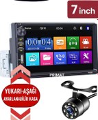 Resim Sunask 7 Inc Uyumlu Dauble Multimedya Teyp Ince Kasa Arkası Kesik Double Teyp 7inch Kamera Tofas Seri 
