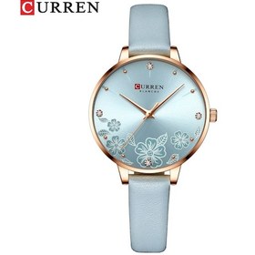 Resim Aubyhe Curren Kadın Klasik Kuarc Saat, Deri Kayışlı, Mineral Cam, 3atm Su Geçirmez, 35mm Çerçeve, Gündelik Kullanım İçin Zanaatkâr Dial Çok Renkli 