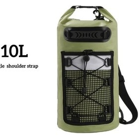 Resim Elmpaly Yeşil 10l Yüksek Kaliteli Kuru Sırt Çantası - Islak Bölmeli Dayanıklı Plaj Çantası Yeşil 