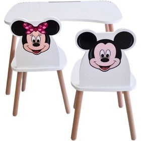 Resim Çocuk Aktivite 1 Masa 2 Sandalye Takımı 4-12 Yaş Mickey Mouse Ve Ahşap 