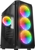 Resim X-RACER, Mesh, 600W (Peak), 4x12cm RGB Fan, Temperli Cam Yan Panel, ATX, GAMING KASA Everest