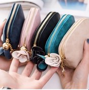 Resim Novahub Çiçek Püskül Kolye İle Yaratıcı Mini Sevimli Para Çantası Yeşil Bej, Gümüş Renkli, Yeşil Bej Bej 