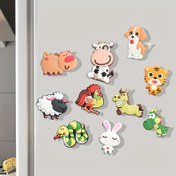 Resim 11 parça - Karikatür hayvanlar buzdolabı mıknatısı - Yumuşak, Renkli ve Sevimli Dekoratif Stickerlar Mutfak, Ofis ve Eğitim için - Beyaz Tahta Stickerları, Kawaii Buzdolabı Dekoru, Sevimli Ofis Malzemeleri 