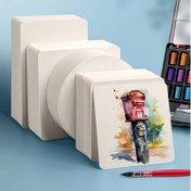 Resim 50 Adet 300gsm Su Kâgıdı Kağıtı - Profesyonel Ressamığı, Su Kâgıdı, Çizim, Origami ve Sanatı Eğıtimi için Kalın Çizim Kağıdı - Küçük Sanat Projeleri ve Gözelliğı Kartpostallar için Mükemmel 