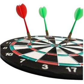 Resim Kaliteli - 673 - Ahşap 15 İnç Dart Tahtası Kolay Montajlı - Dpmıx-hb - 4 Ok 