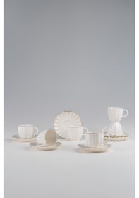 Resim Kütahya Porselen Bone Luz Form 12 Parça 6 Kişilik Kahve Takımı Al 1418581 