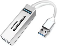 Resim Coverzone Pc Usb Çoklayıcı 3.0 Hub Usb to Usb 5in1 Port Hızlı Aktarım 5Gbps Usb Hafıza Kart Okuyucu PC Bilgisayarlar A803 