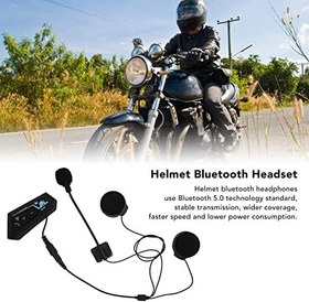 Resim ASHATA BT22 Motosiklet Kaskı Kulaklık, Dış Mekan Otomatik Çağrı Yanıtlama Motosiklet Sporları Kulaklık Seti, Interkom Bağlantısını Destekler Kask Bluetooth Kulaklıklar 