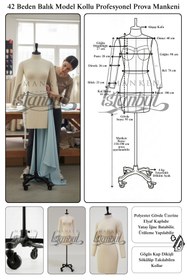 Resim Manken İstanbul 42 Beden Yüksek Kalite Tekerlekli Döküm Ayak Kollu Fransız Profesyonel Prova Mankeni Terzi Mankeni 