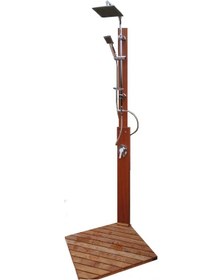 Resim Havuz Duşu Kare Konfor Ahşap Duş Sistemi Sıcak-Soğuk 