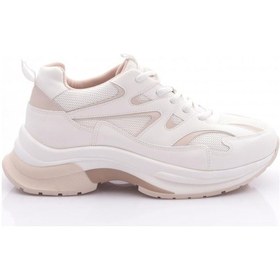 Resim Dgn 30163 Kadin Bağcikli Spor Ayakkabi 30163-2027-R0206 Beyaz - Bej 