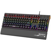 Resim Aydınlatmalı Mavi Anahtarlı Kablolu Mekanik Oyun Klavyesi Usb Bağlantısı Rekabetçi Pc Oyun Klavyeleri İçin Ergonomik Tepsi 9 Aydınlatma Modu 