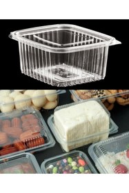 Resim Merpak Ambalaj Plastik Sızdırmaz Kap 500 gr 25'li Şeffaf Saklama Kabı Kullan At Kase Plastik Kapaklı Kase 