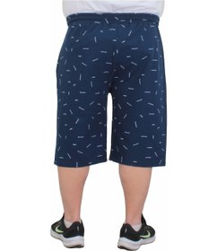 Resim Mocgrande Erkek Büyük Beden Penye Şort Justice 24645 Indıgo-Indıgo Indigo 