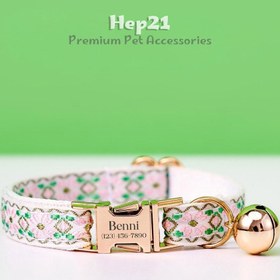 Resim Cat Collar Velvet Cat Collar with Bell 015263 - fuchsia / L 