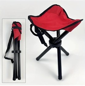 Resim Fochsia Kırmızı Taşınabilir Katlanır Kamp Taburesi - 19.69 Inç Portatif Kampçılık Av Sandalyesi Kırmızı 
