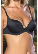 Resim Günlük Kullanıma Uygun Siyah Zincir Aksesuarlı Yarım Push-up Sütyen,destekli, Düşük Dekolte Uyumlu Çok Renkli 