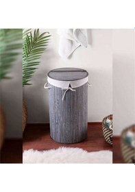 Resim Sever Bambu Kirli Çamaşır Sepeti Yuvarlak Diğer 