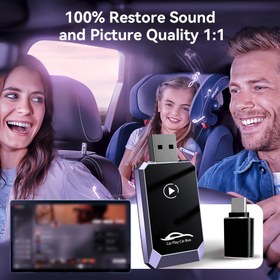 Resim iPhone için Kablosuz Carplay Adaptörü - Kabloludan Kablosuz'a Dönüştürme, Sesli Kontrol Donglesi, Tak & Çalıştır, Apple Carplay & Android Auto ile Uyumlu 
