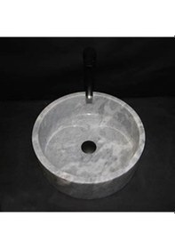 Resim Gri Mermer Silindir Lavabo 