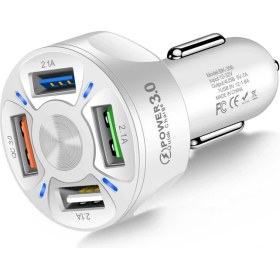 Resim Sw Future Araç 4 USB Bağlantı Noktası Hızlı Şarj Adaptörü - Beyaz (Yurt Dışından) 