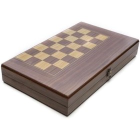 Resim Sevimle Store boy ahşap tavla takımı, 44x44cm büyük boy mobilya kaplama ahşap tavla dama takımı 