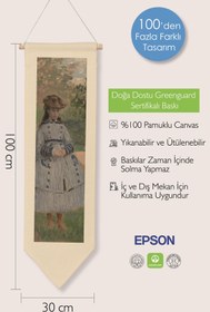 Resim Duvar Halısı Pinterest Oda Dekoru, Monet Sanat Serisi, 100cm Kanvas Flama Askılı Duvar Örtüsü NO:646 - Renkli - 24 / 30 x 100 