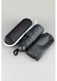 Resim Marlux Mini Süper Çantalı Fermuarlı Kılıflı Rüzgar Koruma 8 Fiber Telli Şemsiye Marlux214ml Kapsül Şemsiye Siyah 