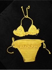 Resim AYDECO Kız Bebek Örgü Bikini Tkımı 