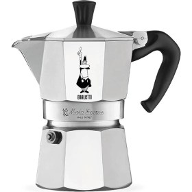 Resim - Moka Express: 3 Cups Ocak Üstü Espresso Pişirici - 130ML - Gümüş Renk - Alüminyum Gövde - Patentli Güvenlik Valfi - Tüm Ocak Türleri Için Uygundur (Indüksiyon Hariç) 
