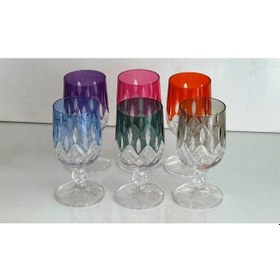 Resim Bohemia Kristal Kahve Yanı Su Bardağı Lüsterli Dekorlu 130 Cc 6 Adet Çok Renkli 