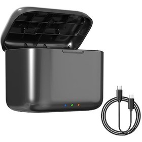 Resim Tenfowee Insta360 X4 Spor Kamerası İçin 2 Pil Hızlı Şarj Kutusu, 2 Hafıza Kartı Depolama, Type-c Arayüzü, Abs Malzeme 