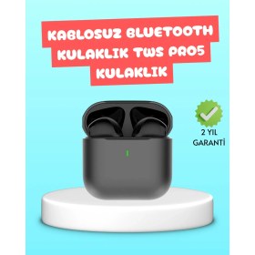 Resim Techno Stock Tws Pro 5 Bluetooth Kulaklık – Kablosuz ve Şarj Kutulu Tasarım 