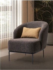 Resim Yuvaset Home Koza Demir Ayaklı Siyah Berjer 