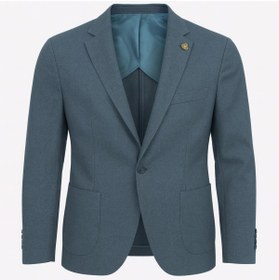 Resim Plus Scorpion Erkek Slim Fit Blazer Ceket Tek Düğmeli Çift Yırtmaçlı Torba Cepli Yarım Astarlı 