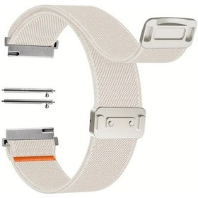 Resim Cloud011 1 Adet 20mm Fildişi Beyaz Nefes Alabilir Manyetik Tokalı Spor Kol Saati Kayışı 