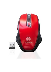 Resim Kırmızı Renkli Baş Parmak Destekli Ergonomik Sessiz Kablosuz Mouse Usb Alıcılı, Ofis Ve Oyun İçin Diğer 