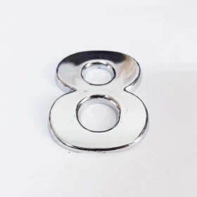 Resim Belle Fusion Mey Ithalat® Cemax 8 Rakamı 3,75 cm Krom Yapışkanlı 