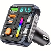 Resim Kablosuz Araç Müzik Ustası-FM Verici, USB/Type C Hızlı Şarj - 2 Adet Silikon Araba Silecek Kol Koruyucu Ped ile, Hi-Fi Ses, Müzik Işık Çubuğu, Büyük Düğme & Çift Rulo Tasarım, Eller Serbest Asistan, USB Sürücü Okuma, Çoklu Cihaz Şarjı için 