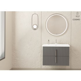 Resim Westday Desing Cosmo 80 Cm Antrasıt Banyo Dolap Takımı 