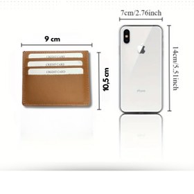 Resim Genel Markalar %100 Hakiki Deri Süper Ince Unisex Para Gözlü Kartlık, 6 Bölmeli Kartvizitlik Taba 1 Adet 