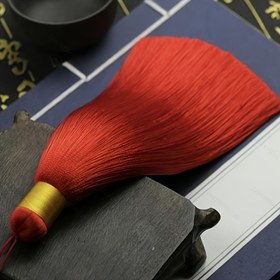 Resim Şık Çin Tarzı Yapay İpek Püsküller - Canlı Kırmızı/Koyu Yeşil/Lacivert Altın Sarısı/Siyah Ev Dekoru, Düğün, Festival ve Romantik Aşk Temalı Etkinlikler İçin DIY Süslemeler, Akıcı Dokulu, Zarif İşçilik, Şenlikli Dekorasyon, Kültürel Dekor Tutkunları 