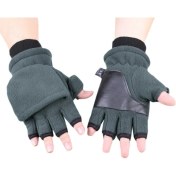 Resim Pengfushop5 Kadın Gri Stili Kadın Erkek Kış Polar Polar Yarım Parmak Flip Eldiven Çift Katmanlı Kalınlaşmak Dokunmatik Ekran Parmaksız Cabrio Eldivenler Bilek Wa (Yurt Dışından) 